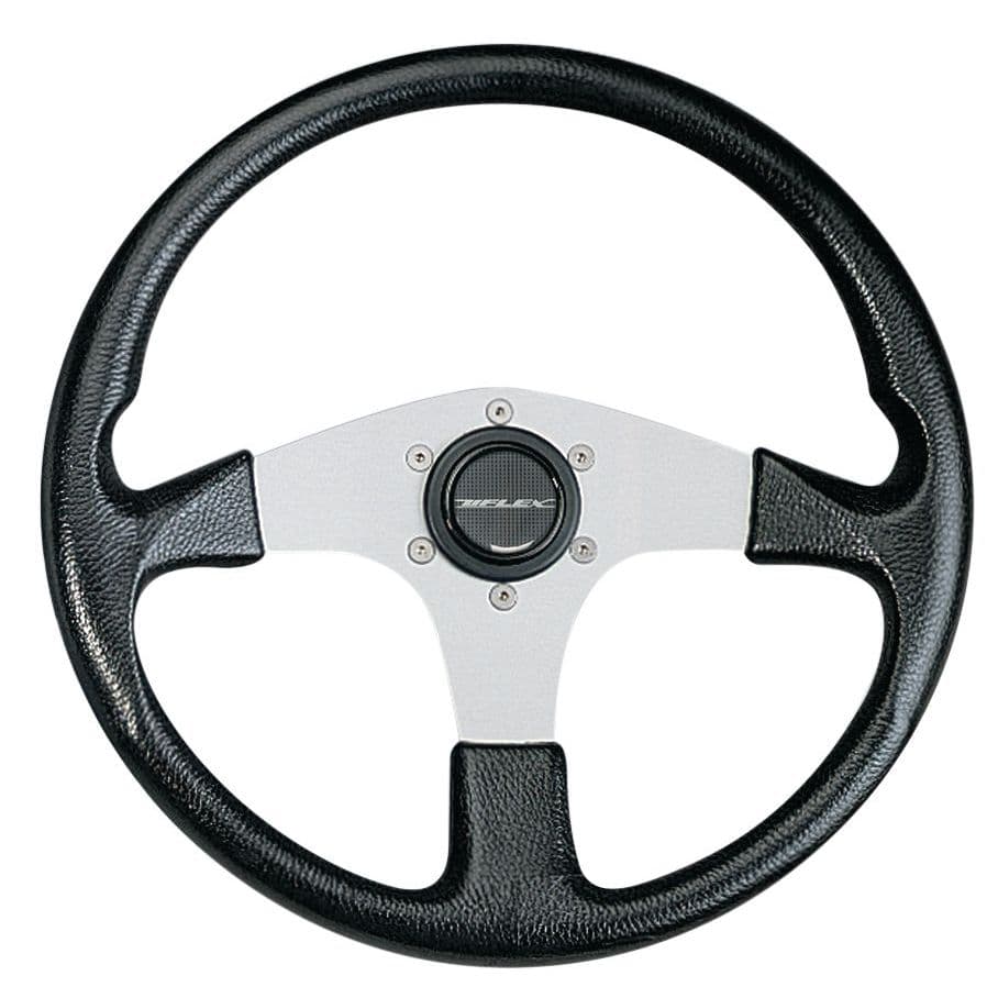 Corse PVC Soft Grip Steering Wheel (Grip Color: Black, Spoke Color: Silver)