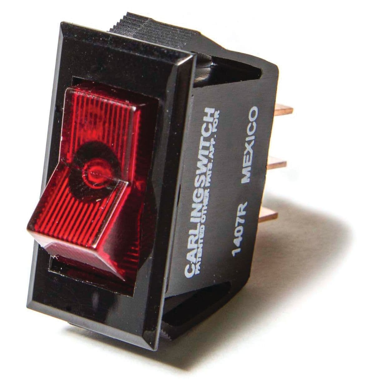 Narrow Body Rocker Switch (On-Off, SPST, Illuminated “Red”)